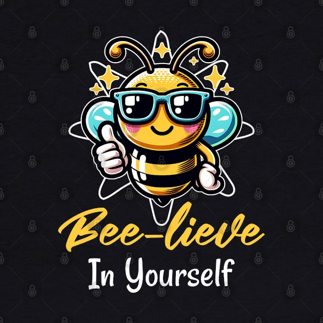 Honey Bee Pun -Bee-Lieve In Yourself by Odetee